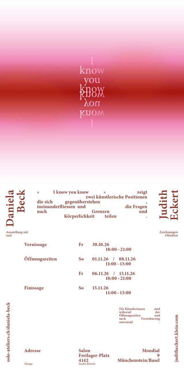 Zu Gast im Salon Mondial: "I Know You Know"